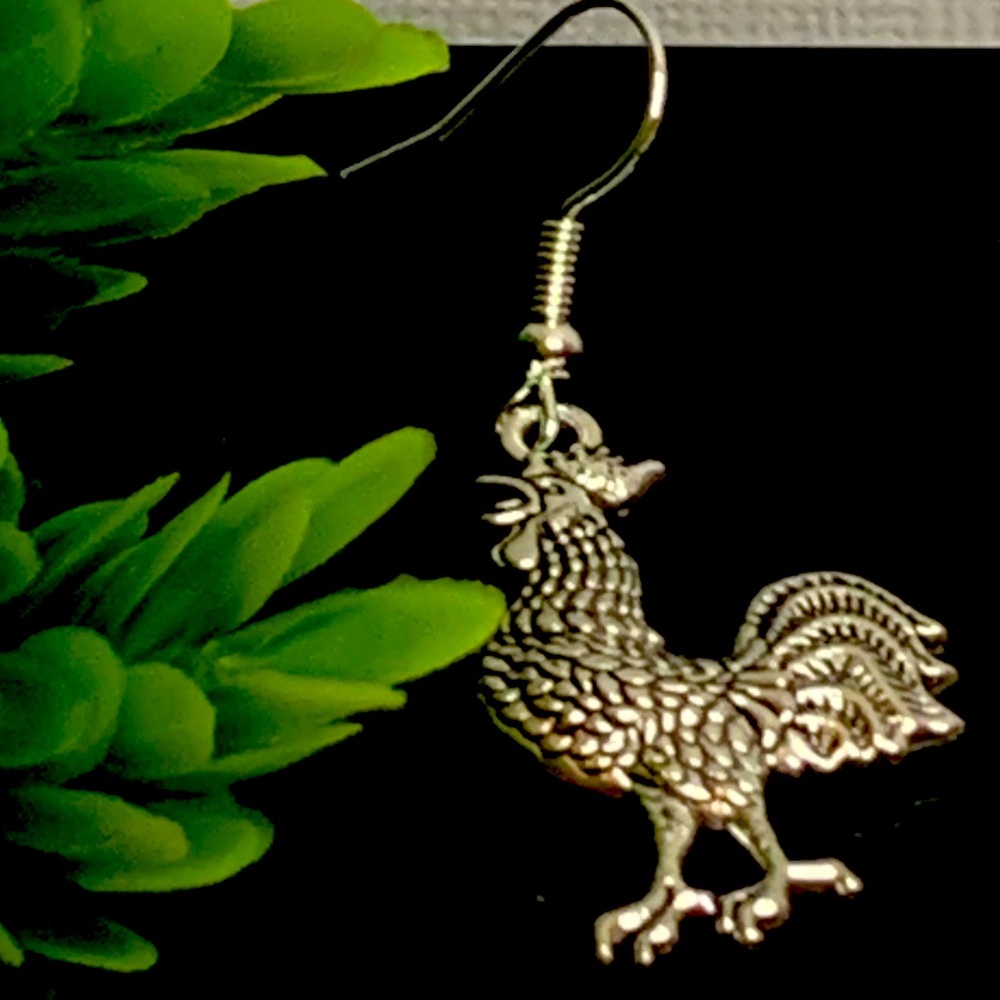 Chicken Earring, Rooster Earring, Gift Idea, Silly Earrings, Adorable Earrings